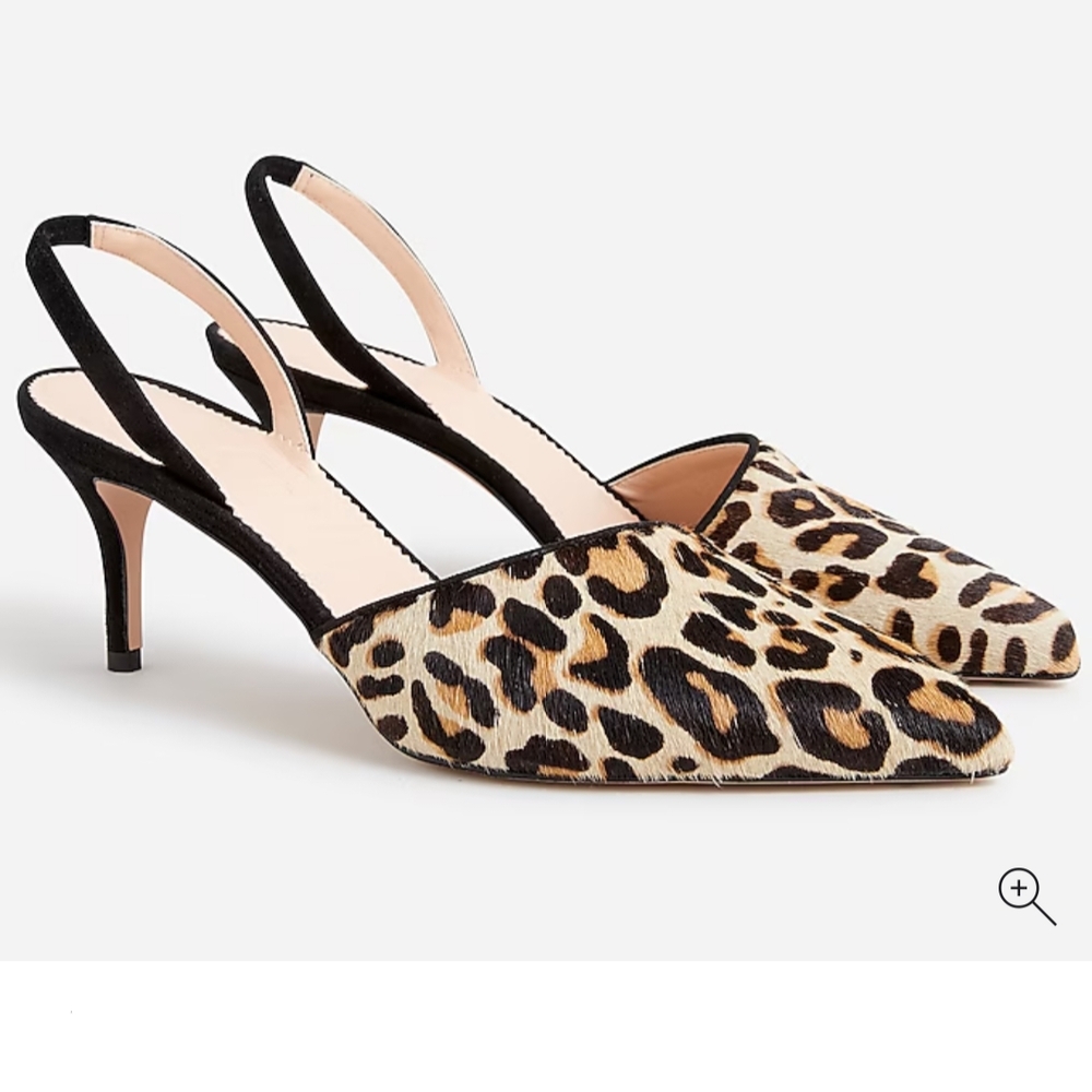 J. Crew Calf Hair Colette Asymmetrical Slingback Kitten Heel Pumps Size 6 - Picture 7 of 9